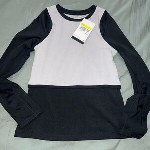 NIKE Shirt Kids Small Pro Warm Dri-FIT Long Sleeve Crew Neck Active Grey